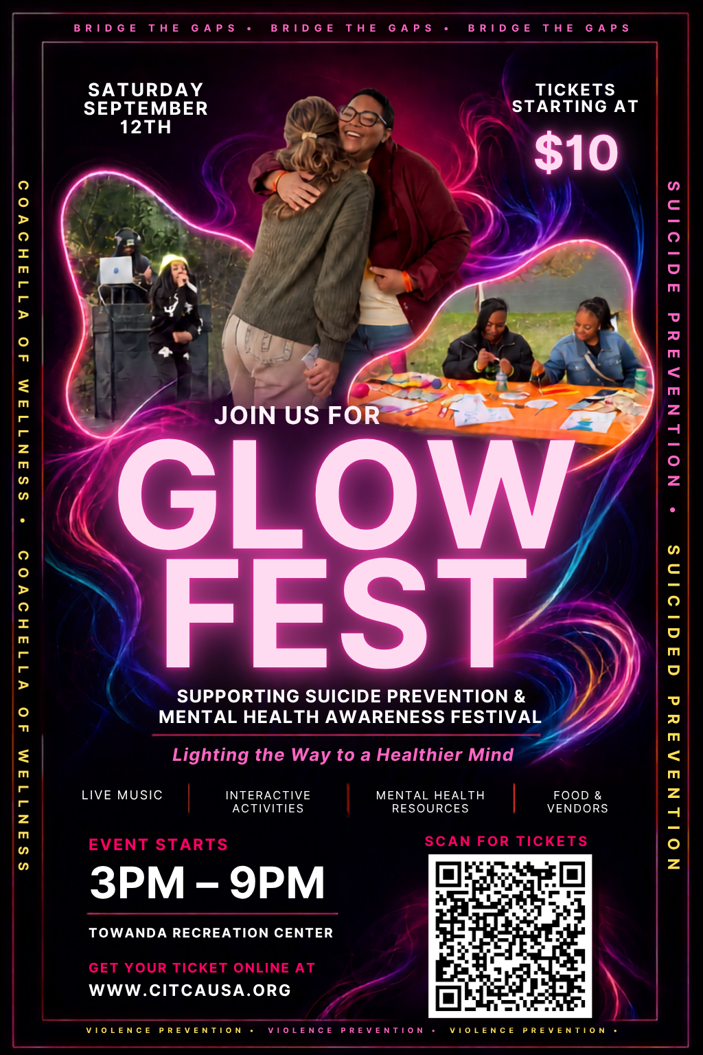 GLOW Fest Wellness Festival — Saturday September 12, 3PM–9PM at Towanda Recreation Center